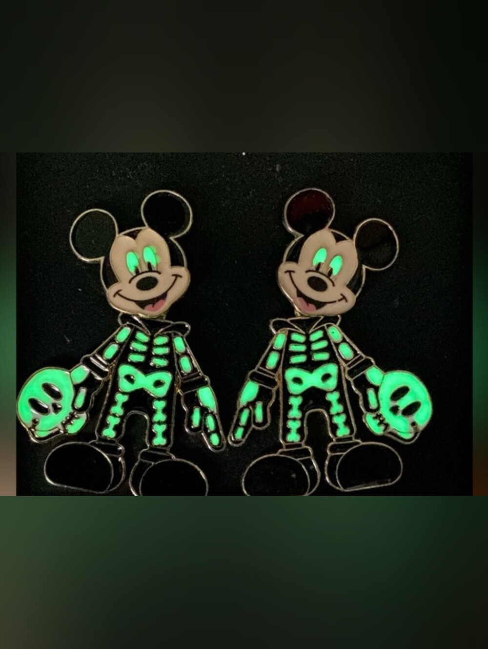 BaubleBar Glow-in-the-Dark Mickey Mouse Skeleton Enamel Pin Set